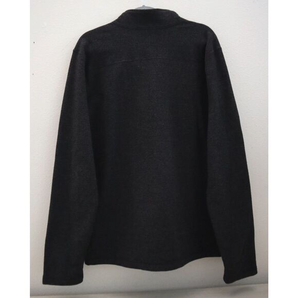 The North Face Men's Sz Large Black Jacquard Fleece Cap Rock 1/4-Zip Pullover - Picture 2 of 9